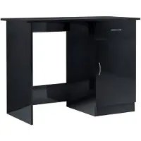 vidaXL Skrivebord 100x50x76 Cm Konstrueret Træ - Sort Højglans