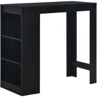 vidaXL barbord med hylde sort 110 x 50 x 103 cm