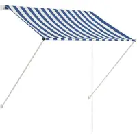 vidaXL Foldemarkise - Blå Og Hvid / 150 x 150 cm