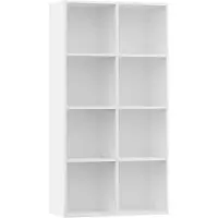 vidaXL Bogreol/TV-Bord Konstrueret Træ - Hvid / 66 x 30 x 130 cm