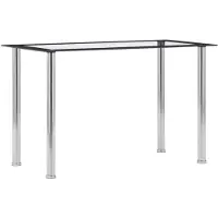 vidaXL spisebord 120x60x75 cm hærdet glas sort og gennemsigtig