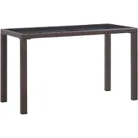 vidaXL havebord 123 x 60 x 74 cm polyrattan brun