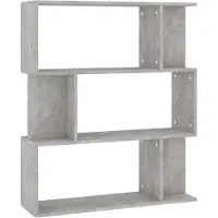 vidaXL Reol/rumdeler 80 x 24 x 96 cm spånplade betongrå