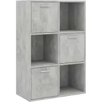 vidaXL kontorreol 60x29,5x90 cm konstrueret træ betongrå