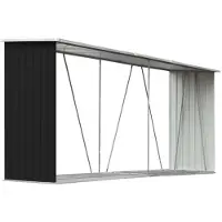 vidaXL Brændeskur Til Haven Galvaniseret Stål 330x84x152 Cm - Antracitgrå