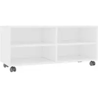 vidaXL tv-skab med hjul 90 x 35 x 35 cm spånplade hvid