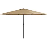 vidaXL parasol med metalstang 390 cm gråbrun