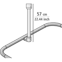 Wenko Dušo užuolaidų pakabinimo juosta, skersmuo 2 cm 57 cm, Baltas,
