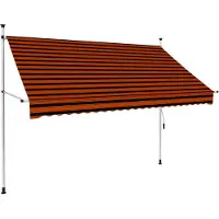 vidaXL manuel foldemarkise 250 cm orange og brun