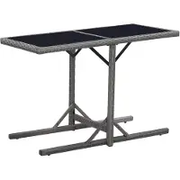 vidaXL Havebord Massivt Akacietræ Og Polyrattan - Sort