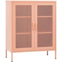 vidaXL opbevaringsskab 80x35x101,5 cm stål lyserød