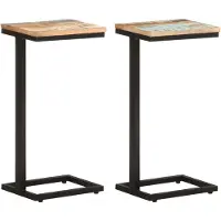 vidaXL sideborde 2 stk. 31,5x24,5x64,5 cm massivt genbrugstræ