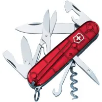 Victorinox Climber, Swiss pocket knife, transparant red