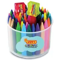 Jovi Jumbo-krukke Med 72 Trekantede Voksfarver Med Nemt Greb Assorteret