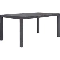 vidaXL havebord 150 x 90 x 72 cm plastik rattanlook brun