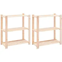 vidaXL reoler 2 stk. 3 hylder 80x38x90 cm massivt fyrretræ 150 kg