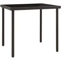 vidaXL havebord 80x80x72 cm glas og stål antracitgrå