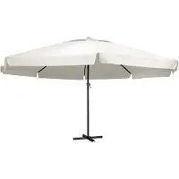 vidaXL haveparasol med aluminiumstang 600 cm sandhvid