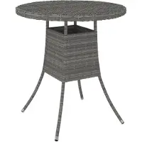 vidaXL havebord 70x70x73 cm polyrattan grå