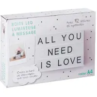 Atmosphera lampe light box med tekst - neon stående lampe - hvid - dekorlampe