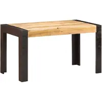 vidaXL spisebord 140x70x76 cm massivt ru mangotræ