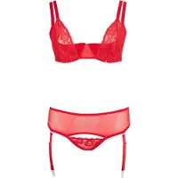 Cottelli collection Sexy In Red - Bh Sæt Til De Fyldigere Bryster
