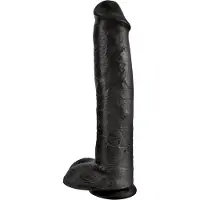 King Cock Realistisk Stor Dildo Med Sugekop 38 CM Sort