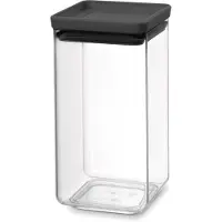 Brabantia Tasty+ Stackable Food Canister (m?rkegr? / 0,4 gal) BPA-fri pladsbesparende holdbar krukke med silikone t?tning l?g til friskhed