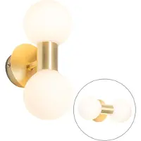 QAZQA Moderne væglampe guld IP44 2-lys - Cederic