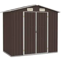 vidaXL haveskur 205x129x183 cm galvaniseret stål brun