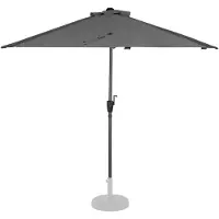 Vonroc Premium Parasol Magione 270x135cm - inkl. overtræk - halvrund | Balkonparasol| Grå