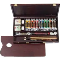 Rembrandt oliefarver trææske Professional | 12 x + 1 x 60 ml + tilbehør