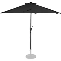 Vonroc Premium Parasol Magione 270x135cm - inkl. overtræk - halvrund | Balkonparasol| Sort