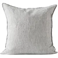 Tell Me More Washed linen pudebetræk 50x50 cm Grey/White