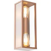QAZQA Industriel væglampe rustbrun 38 cm 2-lys IP44 - Charlois