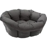 Ferplast hundekurv Siesta Deluxe sort med betræk Sofa - Antracit - Str. 6, L 70,5 x B 52 x H 23,5 cm