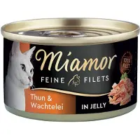 Miamor Økonomipakke Fine Fillets 24 x 100 g - Tun & Vagtelæg i gelé
