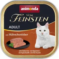 Animonda Vom Feinsten Kombipakke: 32 x 100 g Adult + 20 x 15 g Milkies Selection - Kyllingelever + Milkies Snack (4 varianter)