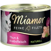 Miamor Økonomipakke: 24 x 156 g Fine Fileter Naturel - Tun & Krebs