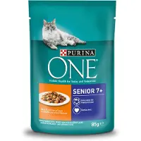 Purina One Senior 7+ - Økonomipakke: Kylling & Grøn Bønne (52 x 85 g)