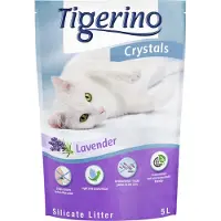 Tigerino Økonomipakke: 6 x 5 l Crystals kattegrus - Lavendel