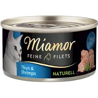Miamor Økonomipakke: 24 x 80 g Fine Fileter Naturel - Tun & Rejer