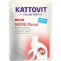 Kattovit NIERE/RENAL våd kattefoder Oksekød 24x85g