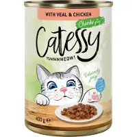 Catessy Økonomipakke: 48 x 400 g Bidder i sovs eller gelé - Kalv & Kylling i sovs