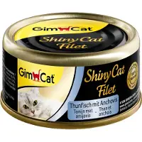 GimCat Sparpaket ShinyCat Filet Dose 24 x 70 g - Tun & ansjoser