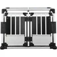 Trixie hundebur Aluminium dobbelt - Str. M-L: B 93 x L 83 x H 64 cm