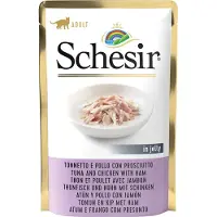 Schesir Økonomipakke: 24 x 85 g Complete Nutrition Filet i gelé - Tun og kylling med skinke