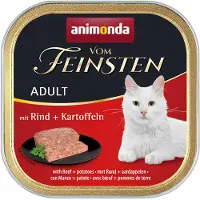 Animonda Vom Feinsten Kat | Vom Feinsten Adult | Vådfoder til voksne katte - 100g bakke - Oksekød med kartofler 100g