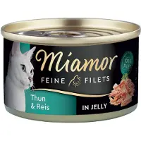 Miamor | Fine fileter i gelé | 100g dåse - Tun med ris 100g