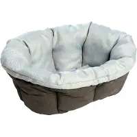 Ferplast Sæt med Siesta Deluxe-kurv med beige Sofà Tweed-betræk - Størrelse 4: L 61,5 x B 45 x H 21,5 cm